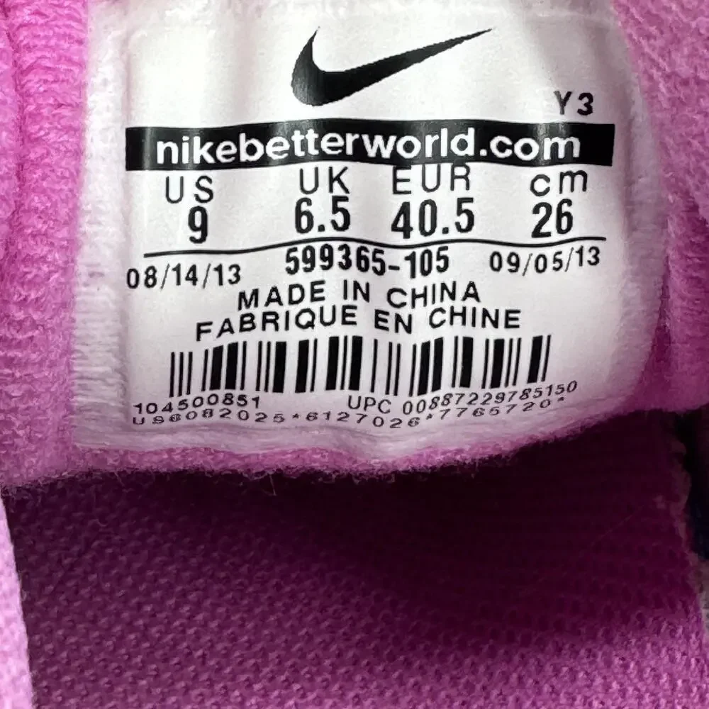Nike Air Cage Advantage Tennis‎ Shoes 599365-105 Womens 9 White Pink Air Max